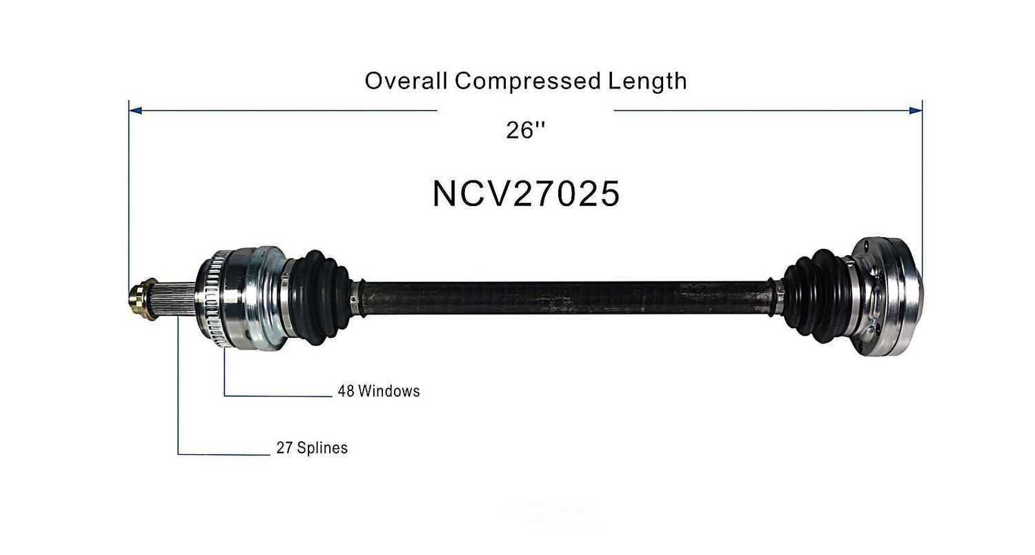 GSP NORTH AMERICA INC. - New CV Axle (Rear Right) - AD8 NCV27025
