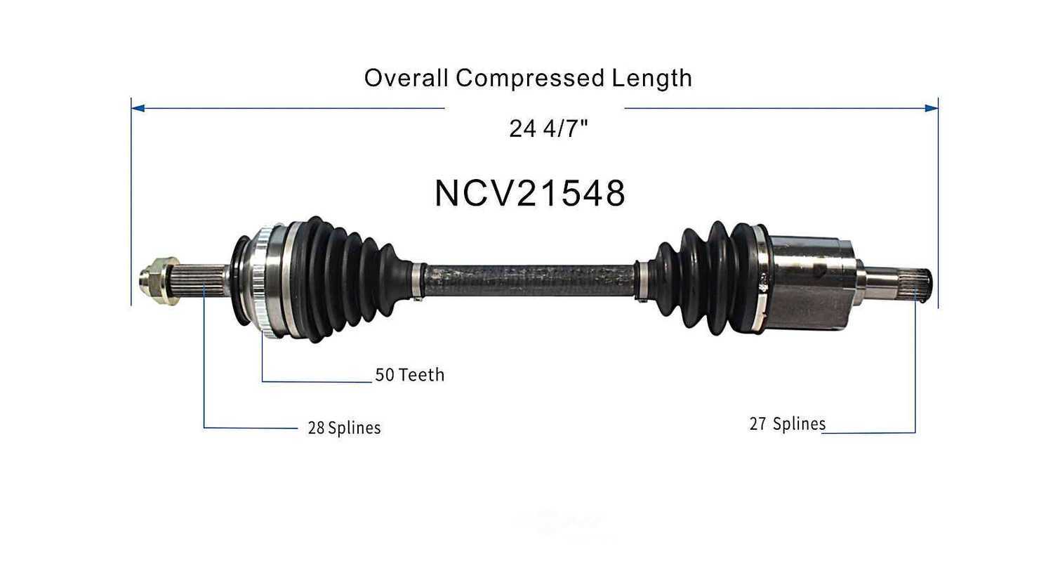 GSP NORTH AMERICA INC. - New CV Axle - AD8 NCV21548