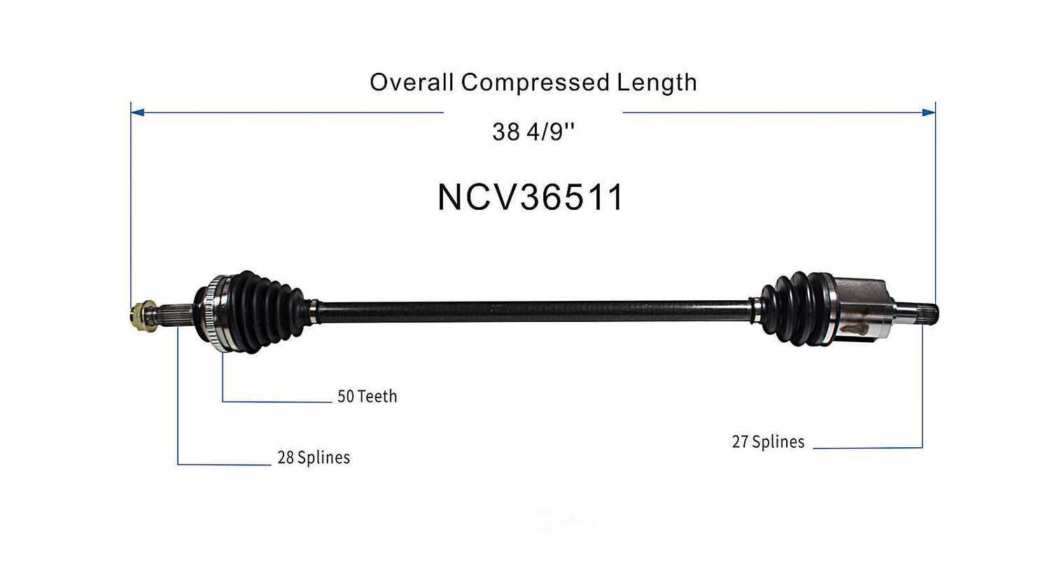 GSP NORTH AMERICA INC. - New CV Axle (Front Left) - AD8 NCV36511