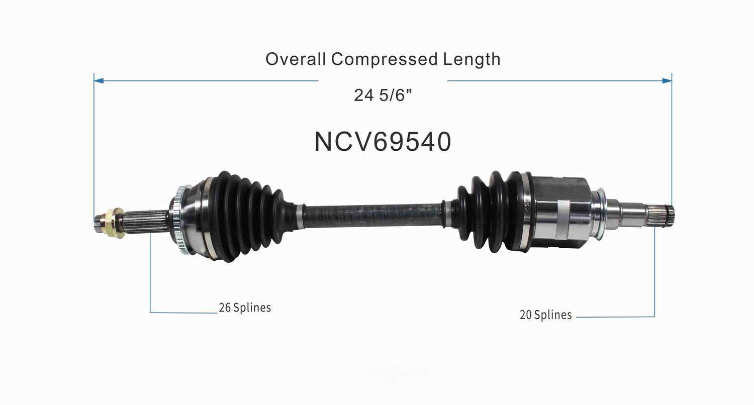GSP NORTH AMERICA INC. - New CV Axle (Front Left) - AD8 NCV69540