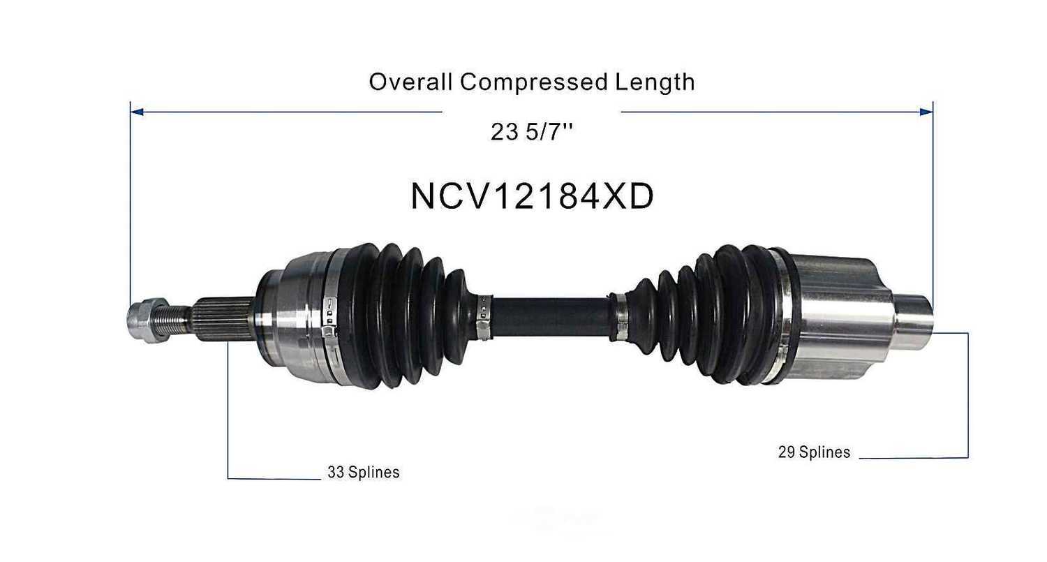 GSP NORTH AMERICA INC. - New Xtreme Duty CV Axle (Front) - AD8 NCV12184XD