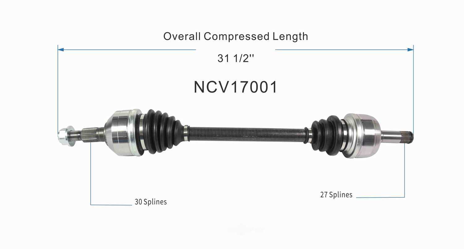 GSP NORTH AMERICA INC. - New CV Axle - AD8 - ncv17001