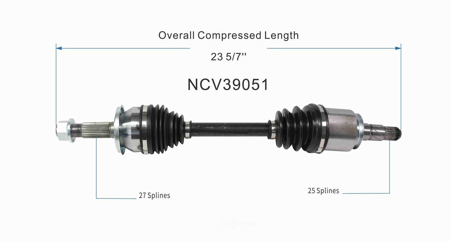 GSP NORTH AMERICA INC. - New CV Axle - AD8 - ncv39051