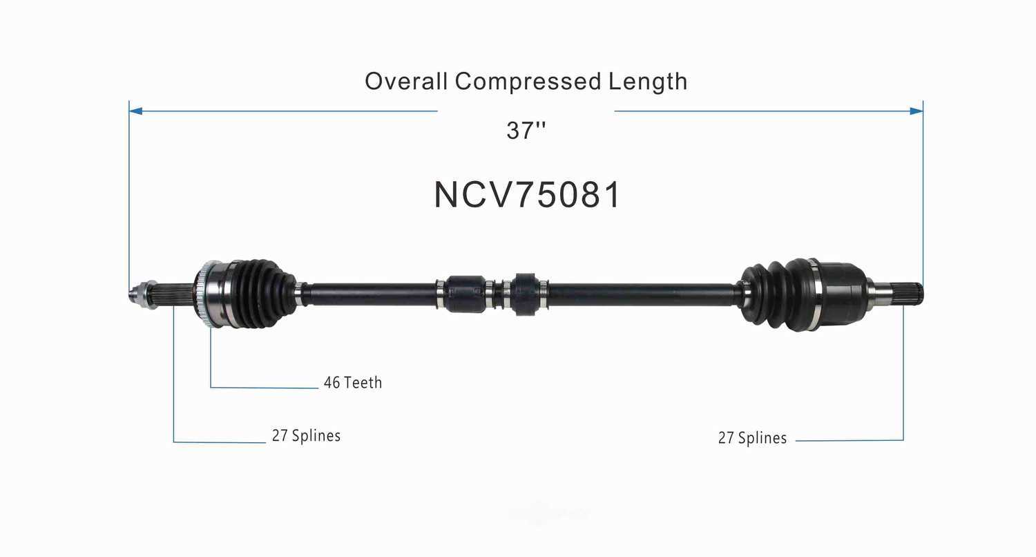 GSP NORTH AMERICA INC. - New CV Axle - AD8 - ncv75081