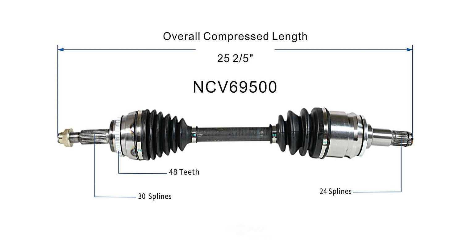 GSP NORTH AMERICA INC. - New CV Axle (Front Left) - AD8 NCV69500