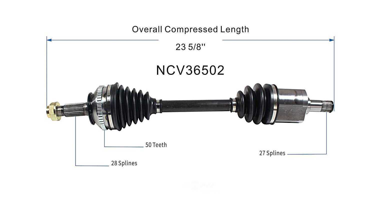 GSP NORTH AMERICA INC. - New CV Axle (Front Right) - AD8 NCV36502