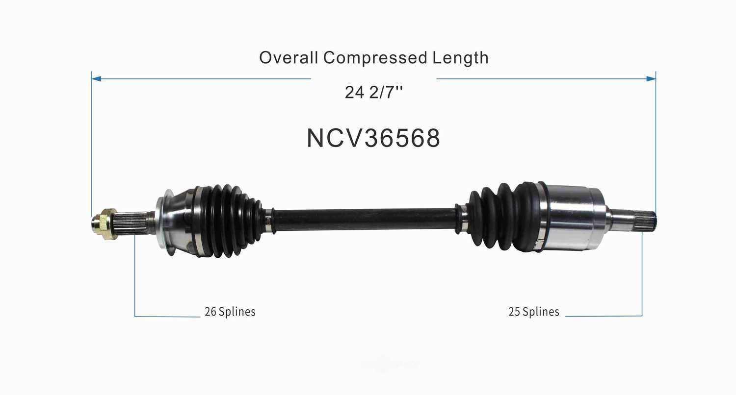 GSP NORTH AMERICA INC. - New CV Axle (Front Left) - AD8 NCV36568