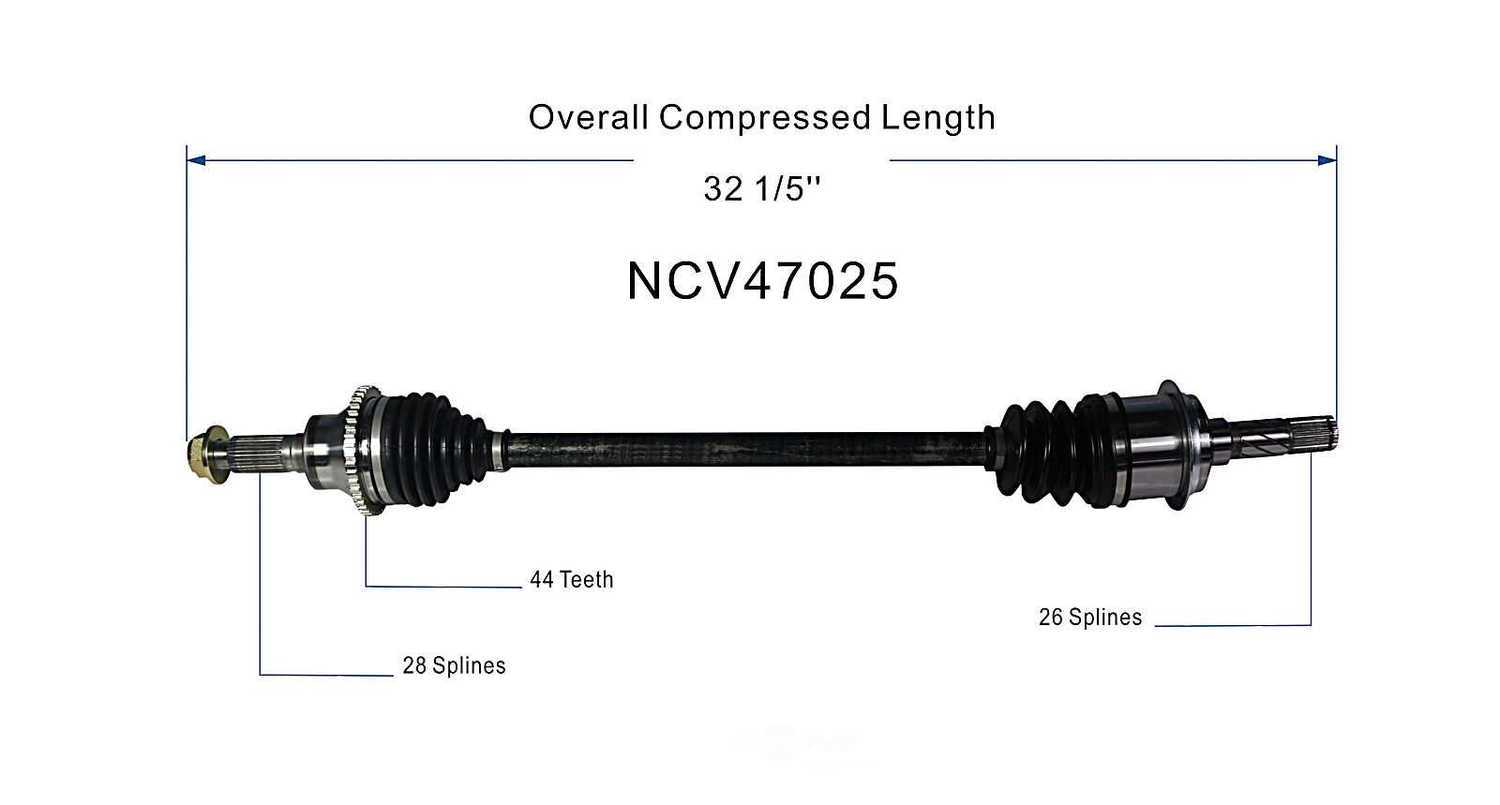 GSP NORTH AMERICA INC. - New CV Axle - AD8 NCV47025