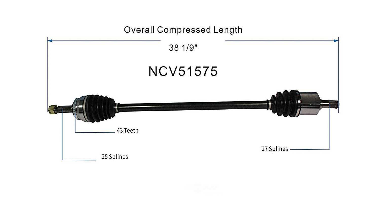 GSP NORTH AMERICA INC. - New CV Axle - AD8 - ncv51575