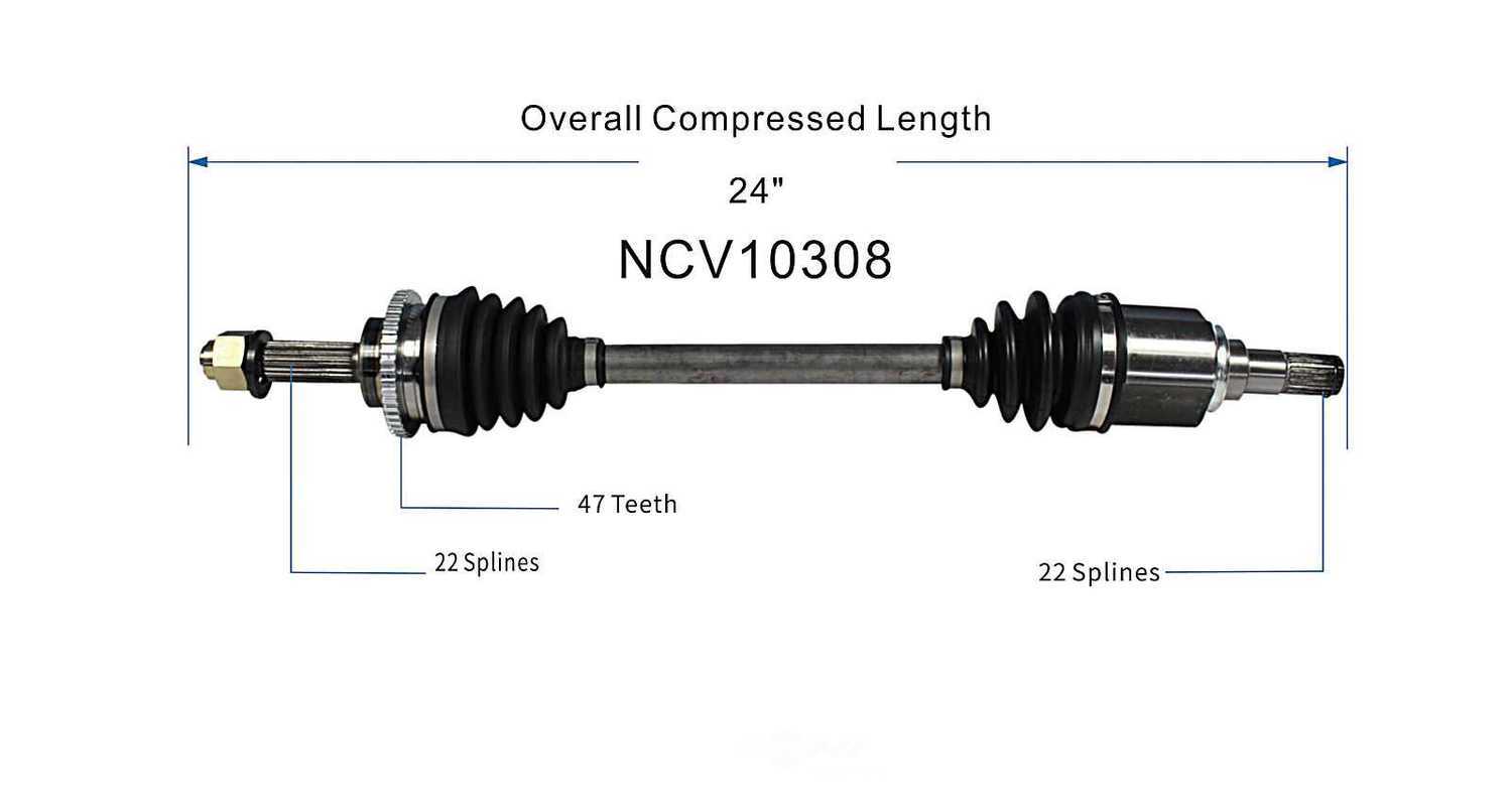 GSP NORTH AMERICA INC. - New CV Axle - AD8 NCV10308