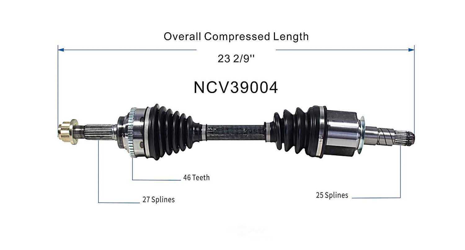GSP NORTH AMERICA INC. - New CV Axle - AD8 - ncv39004