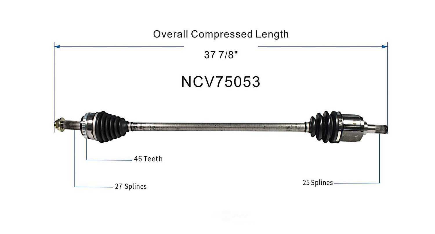 GSP NORTH AMERICA INC. - New CV Axle - AD8 NCV75053