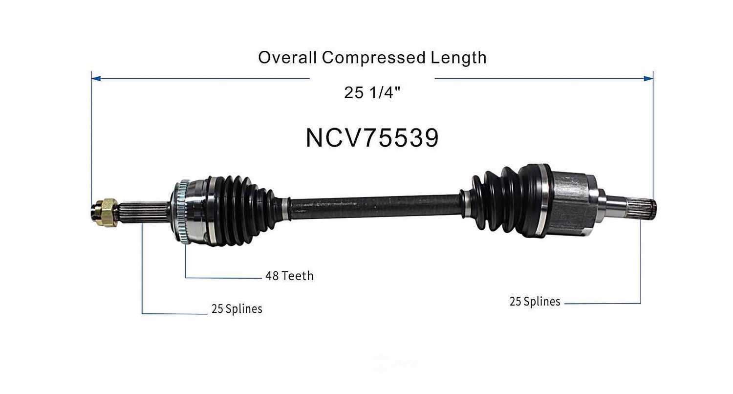 GSP NORTH AMERICA INC. - New CV Axle - AD8 NCV75539