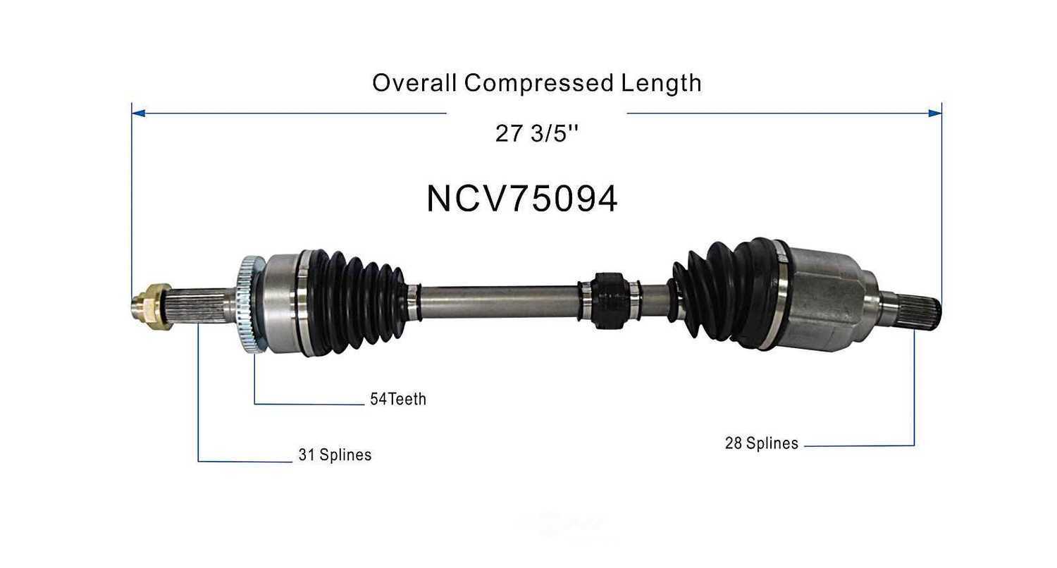 GSP NORTH AMERICA INC. - New CV Axle - AD8 - ncv75094