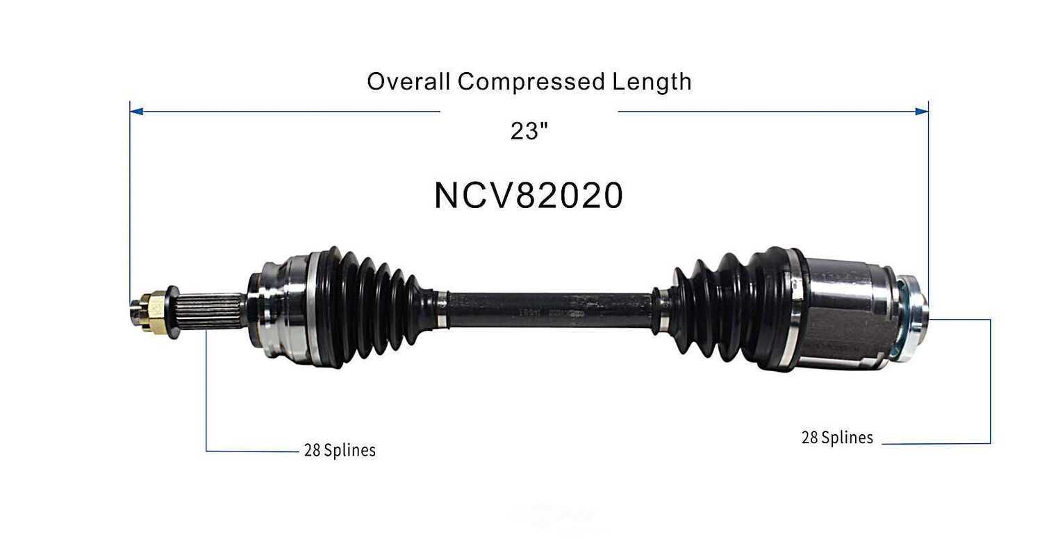 GSP NORTH AMERICA INC. - New CV Axle - AD8 NCV82020