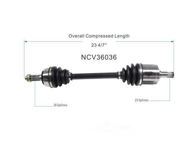 GSP NORTH AMERICA INC. - New CV Axle (Front Right) - AD8 NCV36036