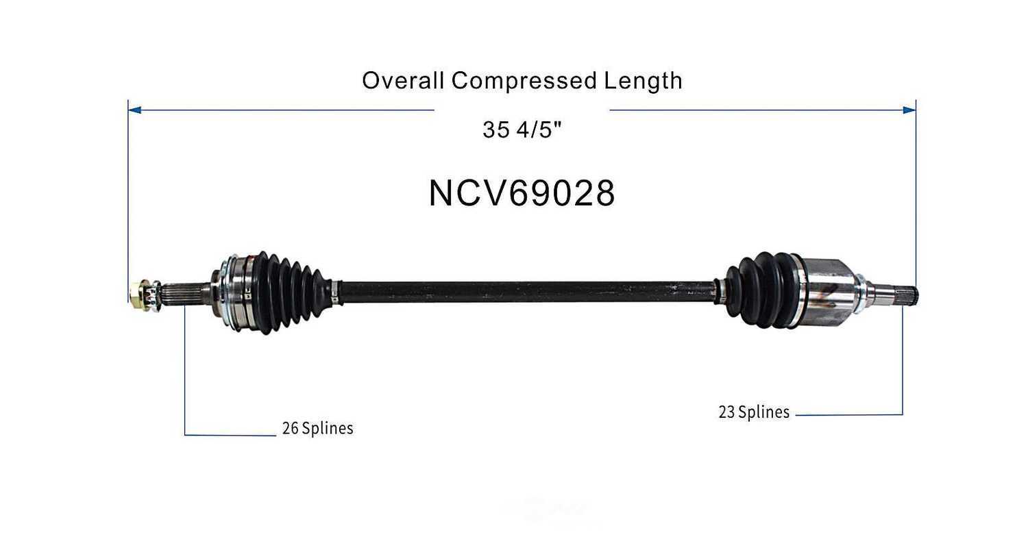 GSP NORTH AMERICA INC. - New CV Axle - AD8 NCV69028