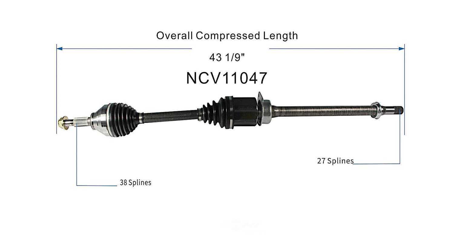 GSP NORTH AMERICA INC. - New CV Axle (Front Right) - AD8 NCV11047