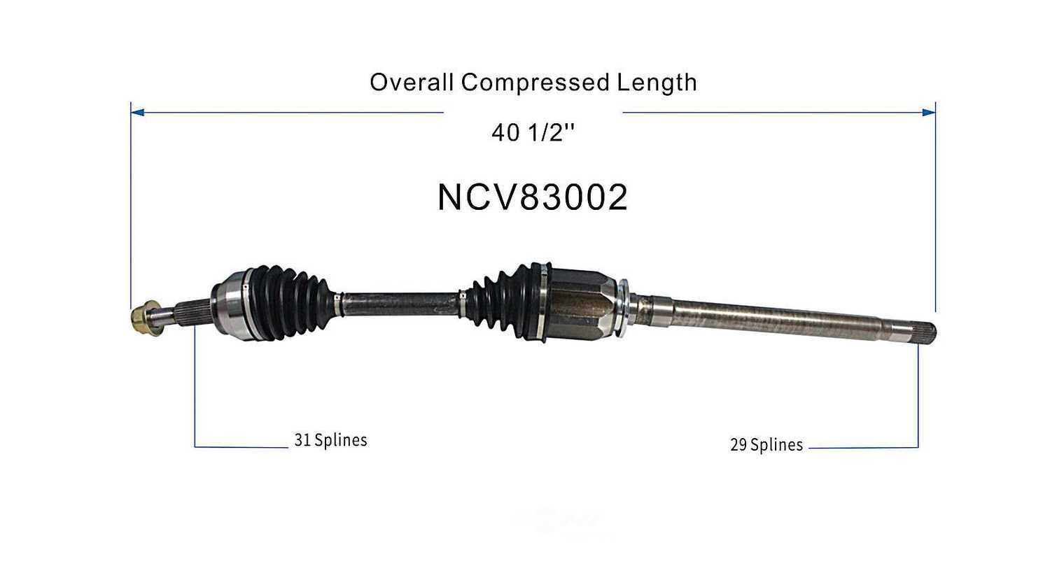 GSP NORTH AMERICA INC. - New CV Axle (Front Right) - AD8 NCV83002