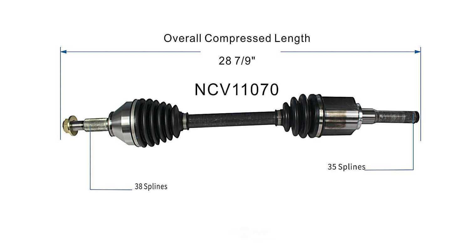 GSP NORTH AMERICA INC. - New CV Axle (Front Left) - AD8 NCV11070