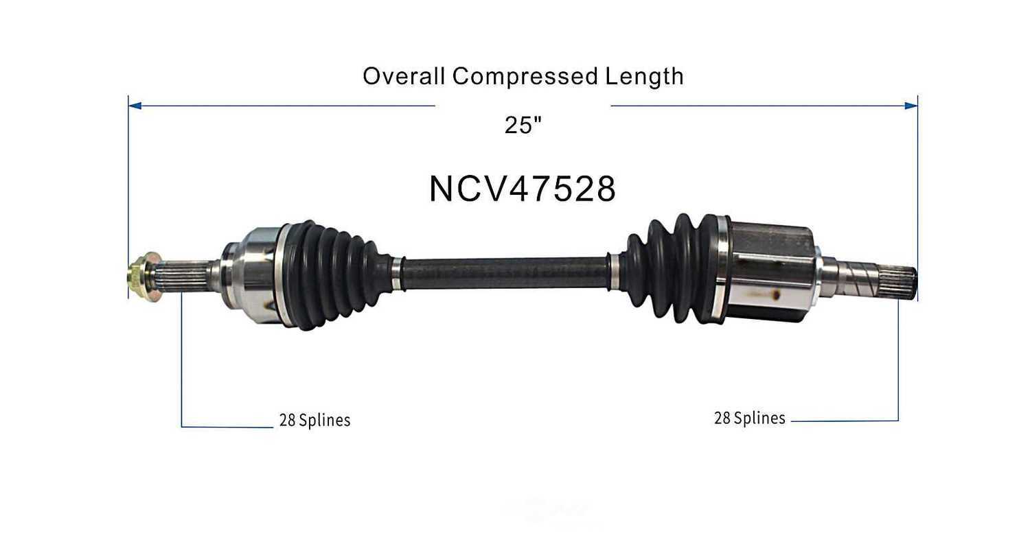 GSP NORTH AMERICA INC. - New CV Axle - AD8 NCV47528
