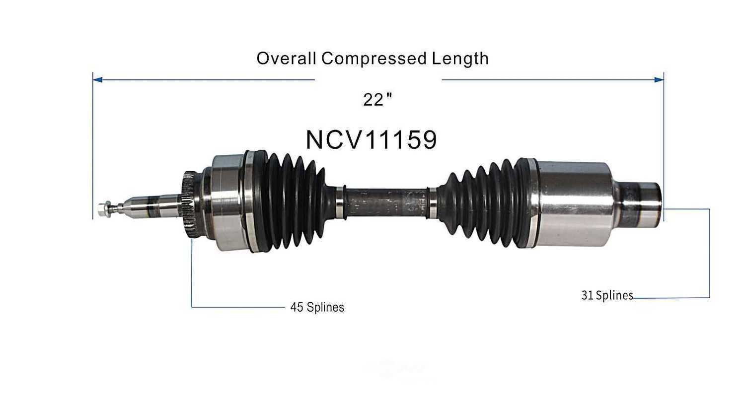 GSP NORTH AMERICA INC. - New CV Axle - AD8 NCV11159