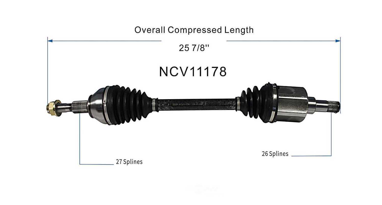GSP NORTH AMERICA INC. - New CV Axle - AD8 - ncv11178