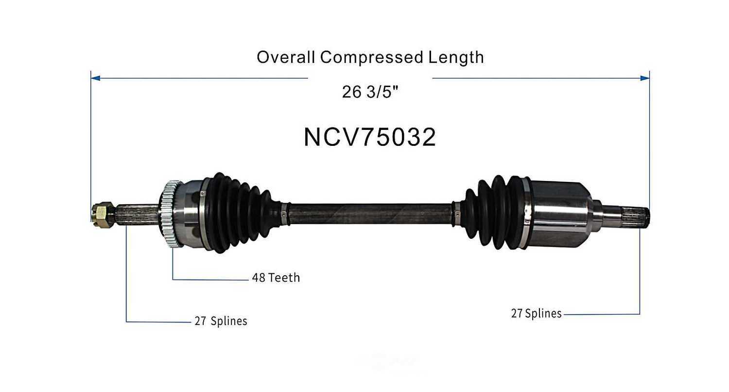 GSP NORTH AMERICA INC. - New CV Axle - AD8 NCV75032