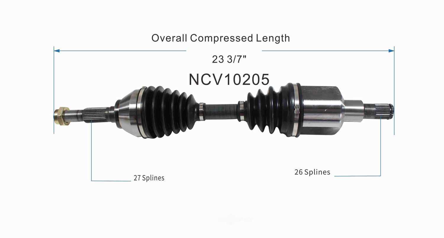 GSP NORTH AMERICA INC. - New CV Axle (Front Left) - AD8 NCV10205