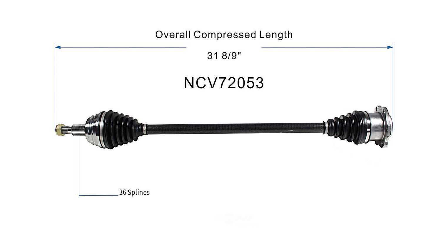 GSP NORTH AMERICA INC. - New CV Axle (Front Right) - AD8 NCV72053