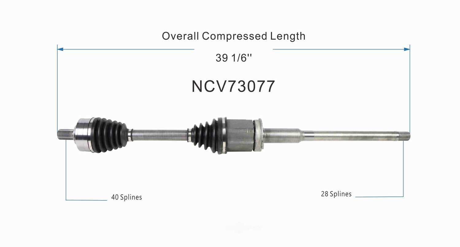 GSP NORTH AMERICA INC. - New CV Axle - AD8 - ncv73077