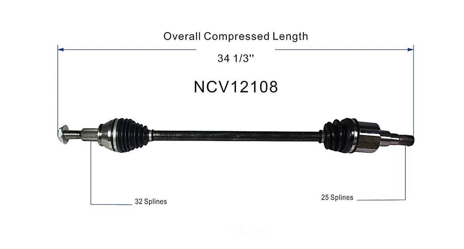 GSP NORTH AMERICA INC. - New CV Axle (Rear Right) - AD8 NCV12108