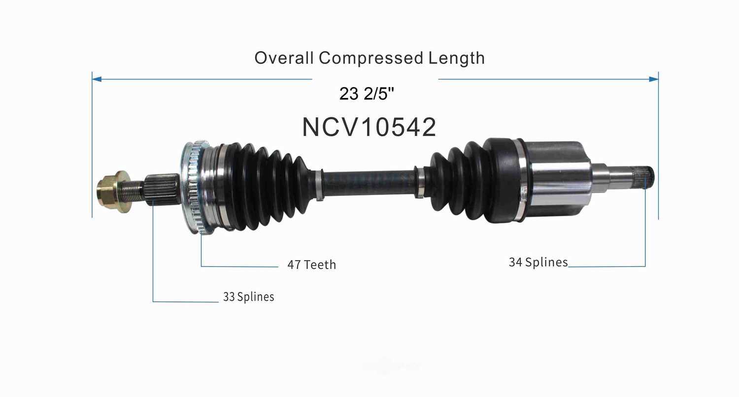 GSP NORTH AMERICA INC. - New CV Axle (Front Right) - AD8 NCV10542