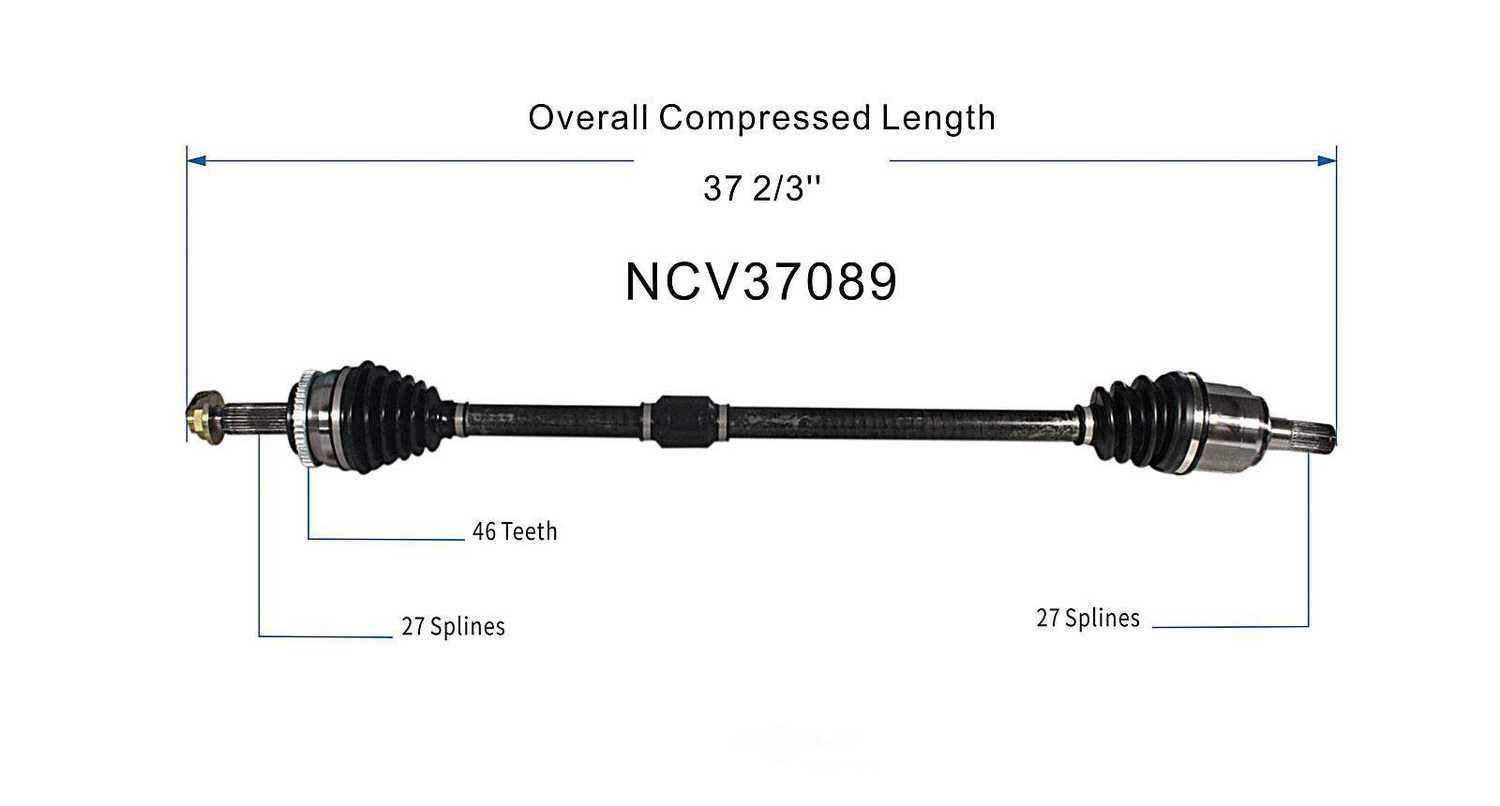 GSP NORTH AMERICA INC. - New CV Axle - AD8 NCV37089