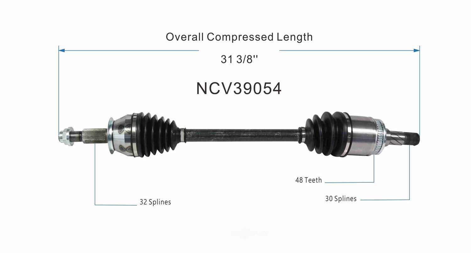 GSP NORTH AMERICA INC. - New CV Axle - AD8 - ncv39054