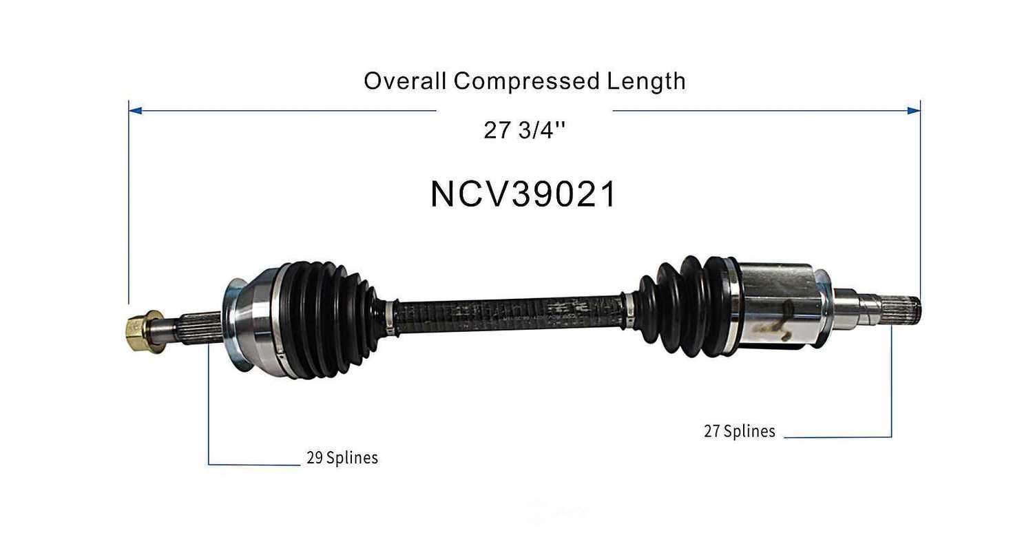 GSP NORTH AMERICA INC. - New CV Axle - AD8 NCV39021