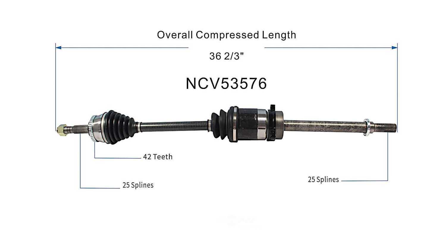 GSP NORTH AMERICA INC. - New CV Axle - AD8 NCV53576