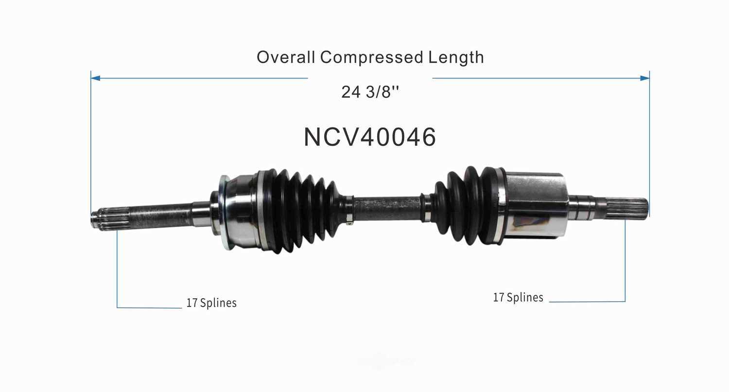 GSP NORTH AMERICA INC. - New CV Axle (Front) - AD8 NCV40046