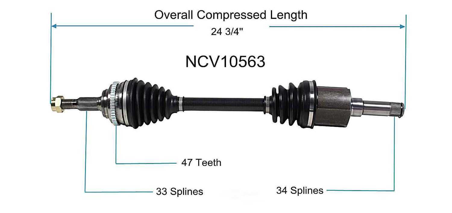 GSP NORTH AMERICA INC. - New CV Axle - AD8 NCV10563