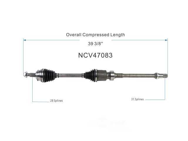 GSP NORTH AMERICA INC. - New CV Axle - AD8 NCV47083