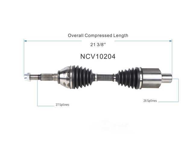 GSP NORTH AMERICA INC. - New CV Axle - AD8 NCV10204