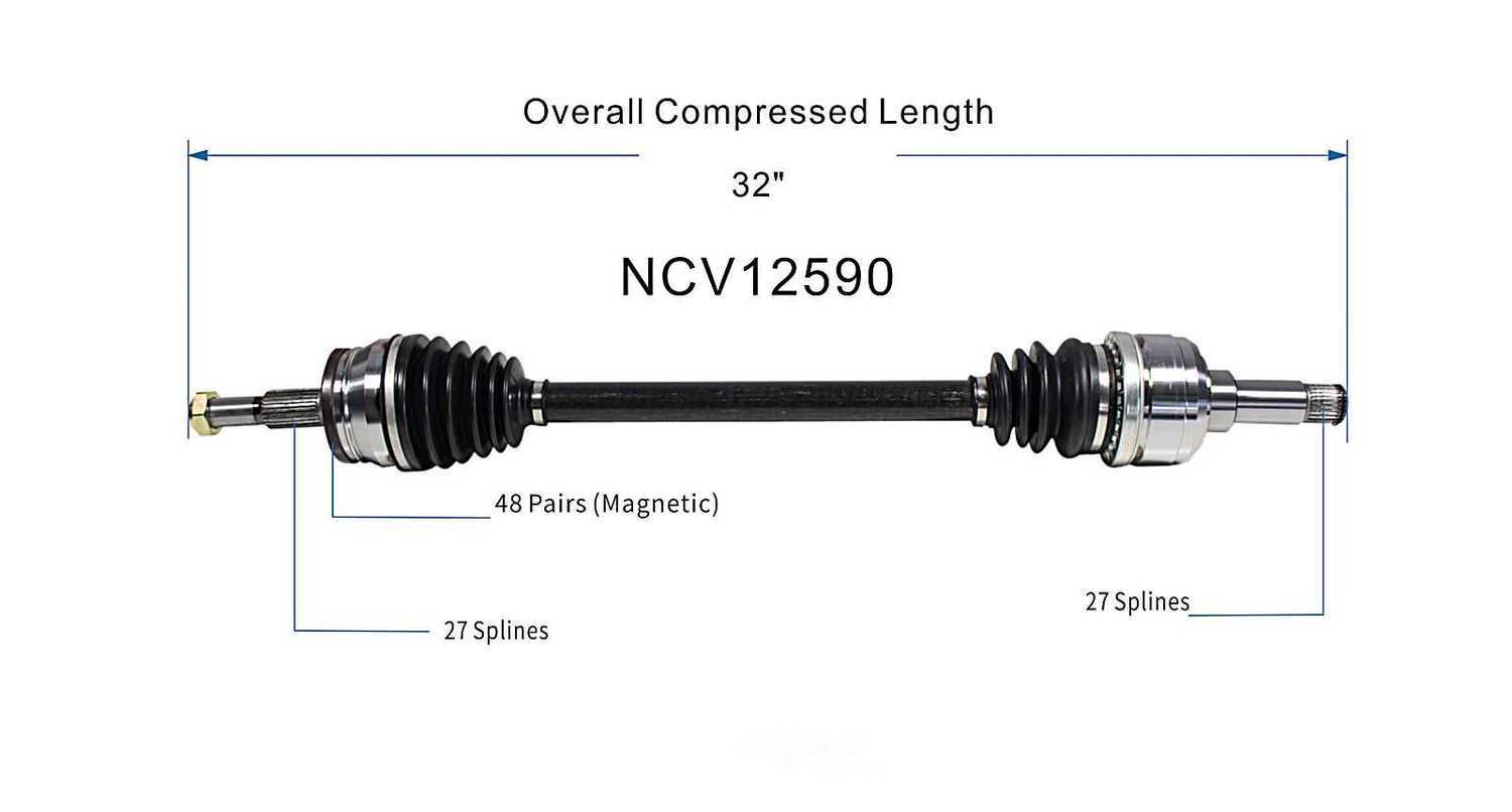 GSP NORTH AMERICA INC. - New CV Axle - AD8 NCV12590