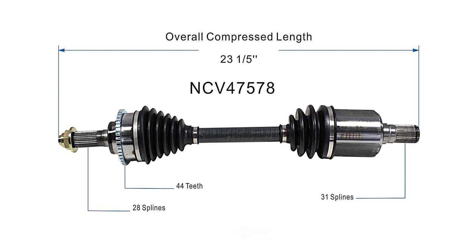 GSP NORTH AMERICA INC. - New CV Axle - AD8 NCV47578