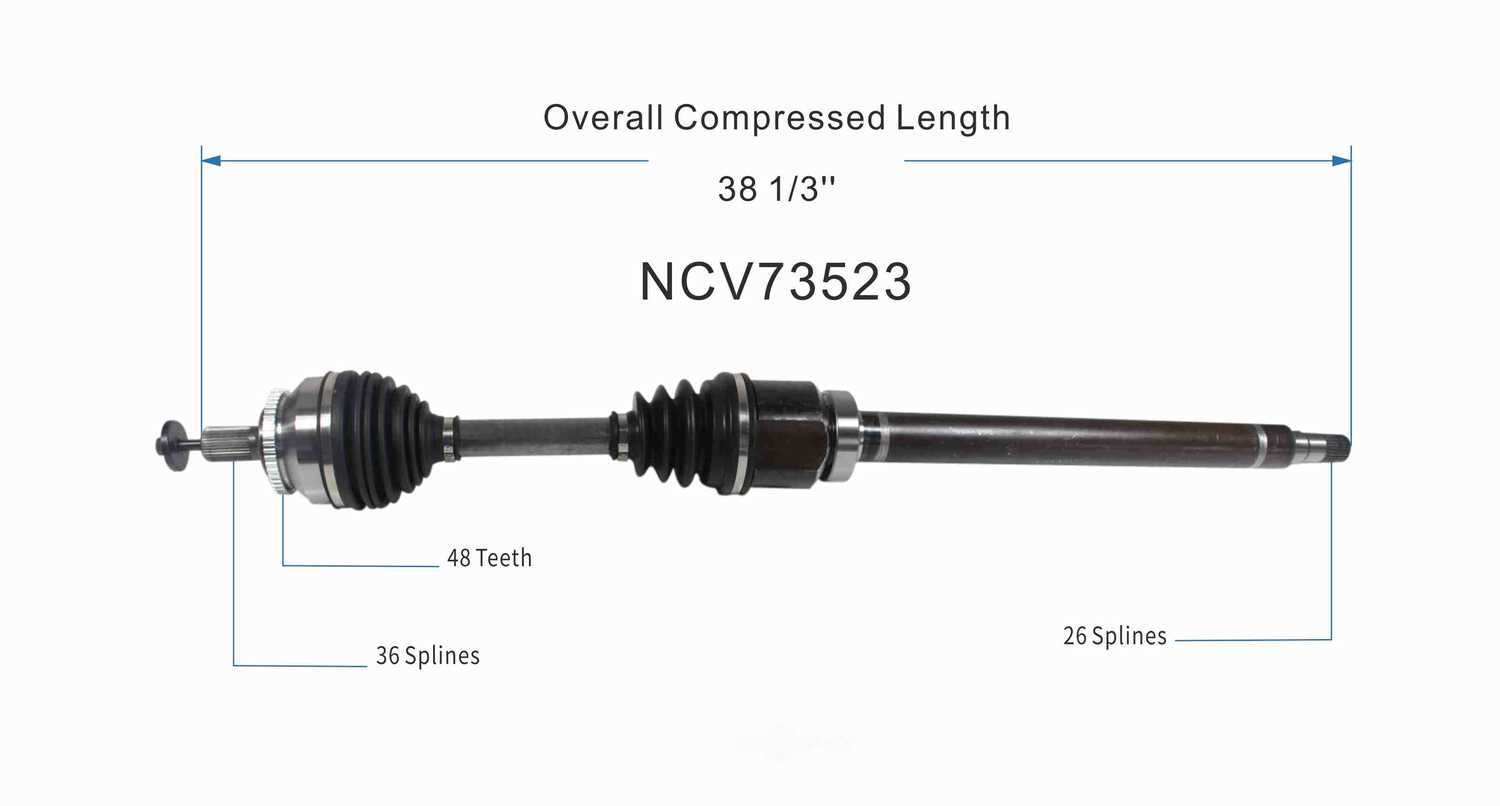 GSP NORTH AMERICA INC. - New CV Axle - AD8 NCV73523
