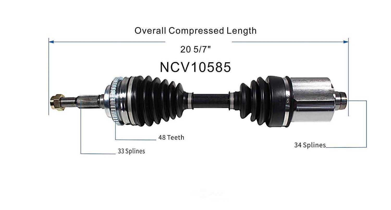 GSP NORTH AMERICA INC. - New CV Axle - AD8 NCV10585