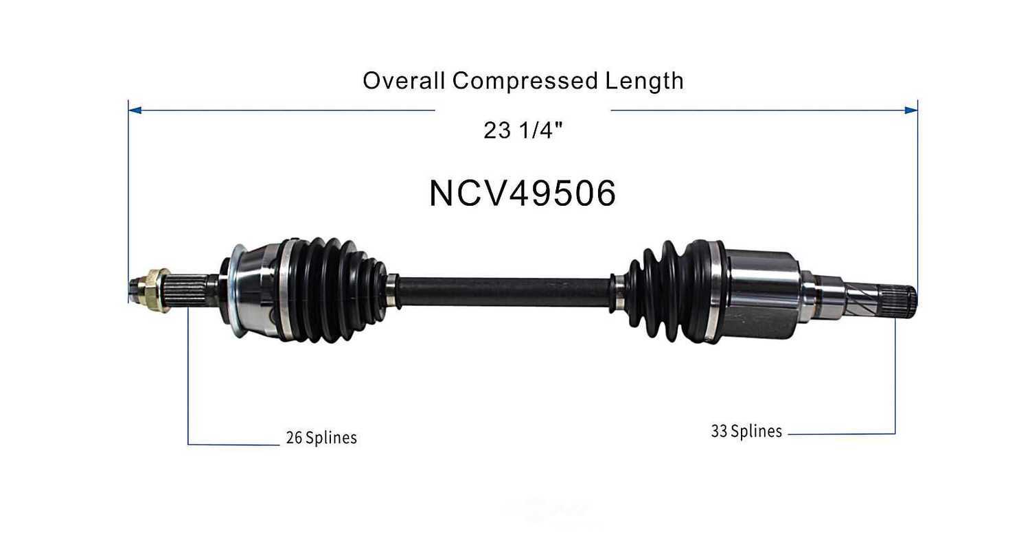 GSP NORTH AMERICA INC. - New CV Axle - AD8 NCV49506