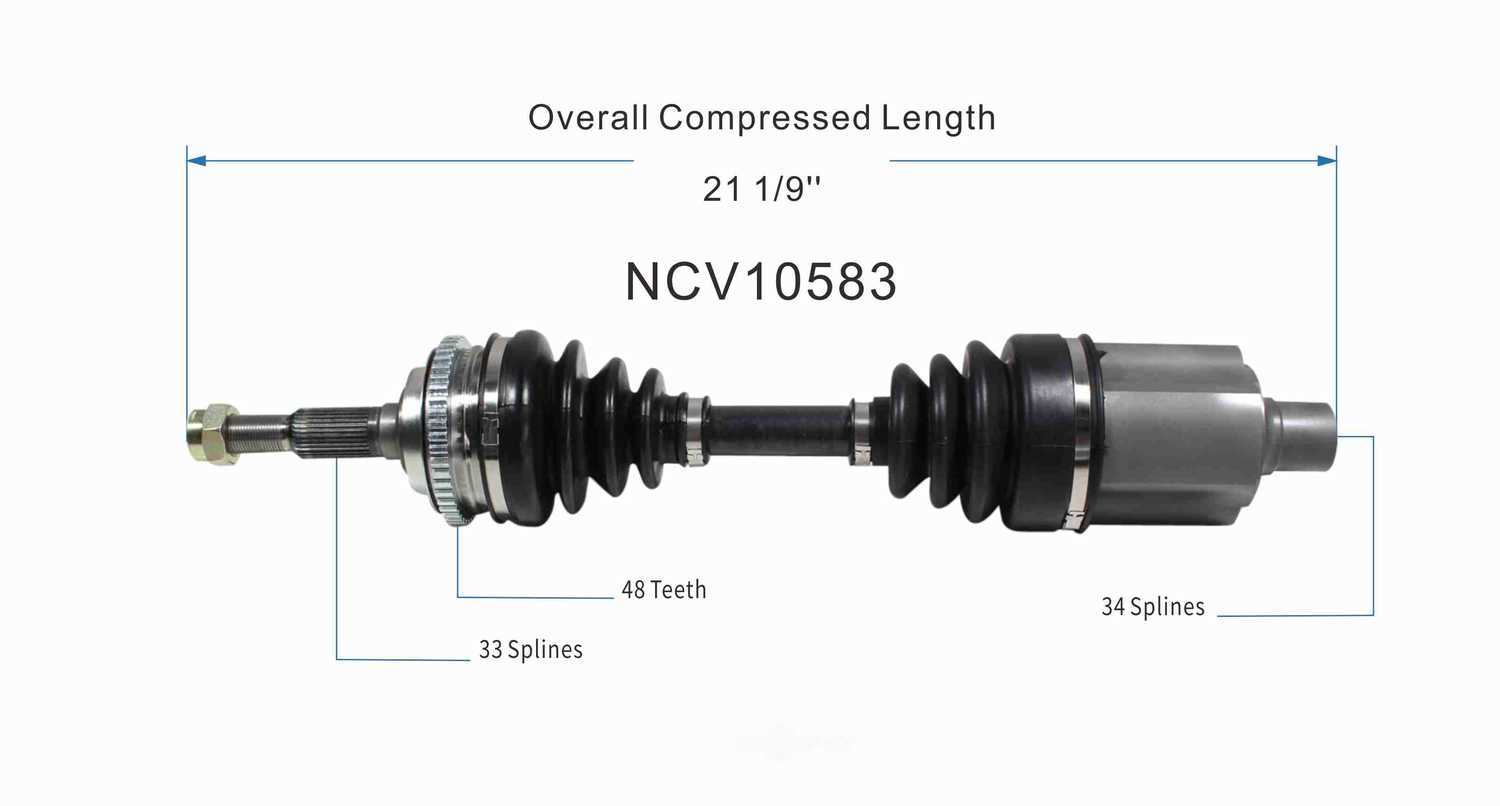 GSP NORTH AMERICA INC. - New CV Axle - AD8 NCV10583
