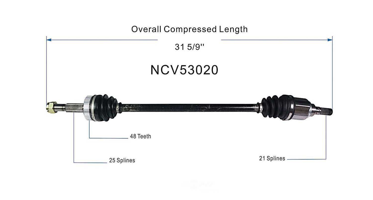 GSP NORTH AMERICA INC. - New CV Axle - AD8 NCV53020
