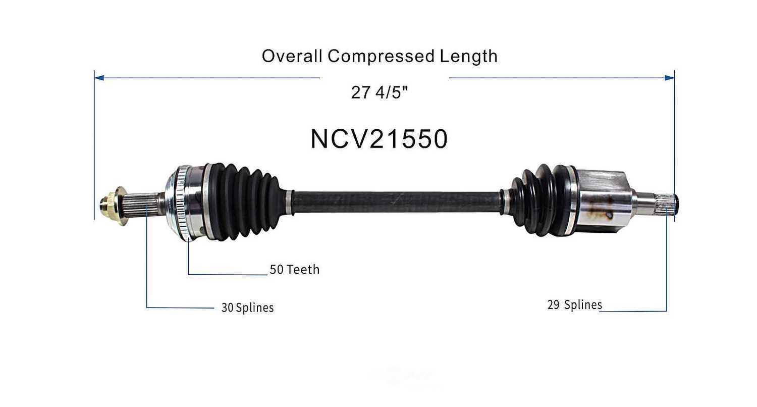 GSP NORTH AMERICA INC. - New CV Axle (Front Left) - AD8 NCV21550