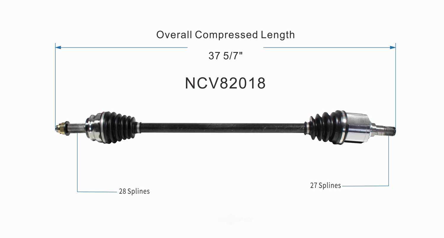GSP NORTH AMERICA INC. - New CV Axle - AD8 NCV82018